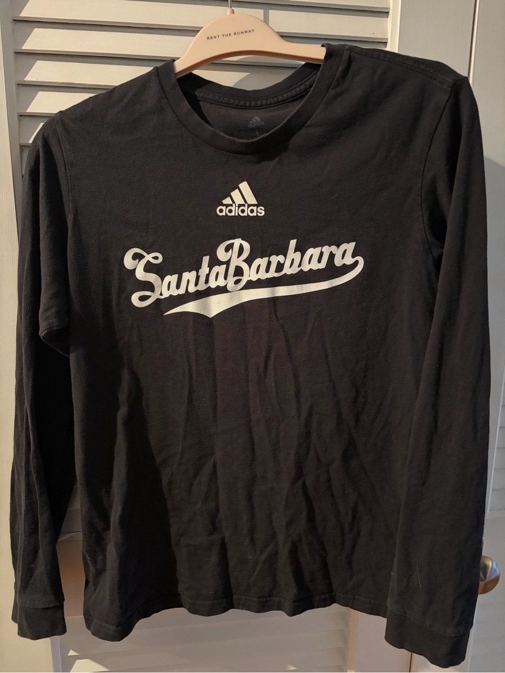 Adidas Big Kid’s Black "Santa Barbara" Long Sleeve Shirt - 100% cotton